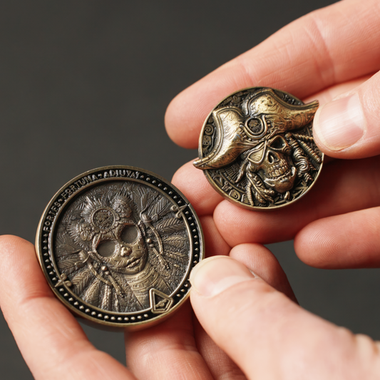 "Double Blind" Pirate Fidget Coin (Big/Small Blind) Poker Accessory