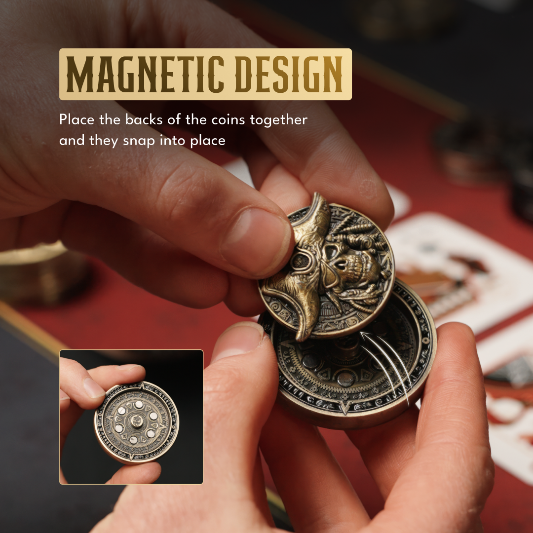 "Double Blind" Pirate Fidget Coin (Big/Small Blind) Poker Accessory