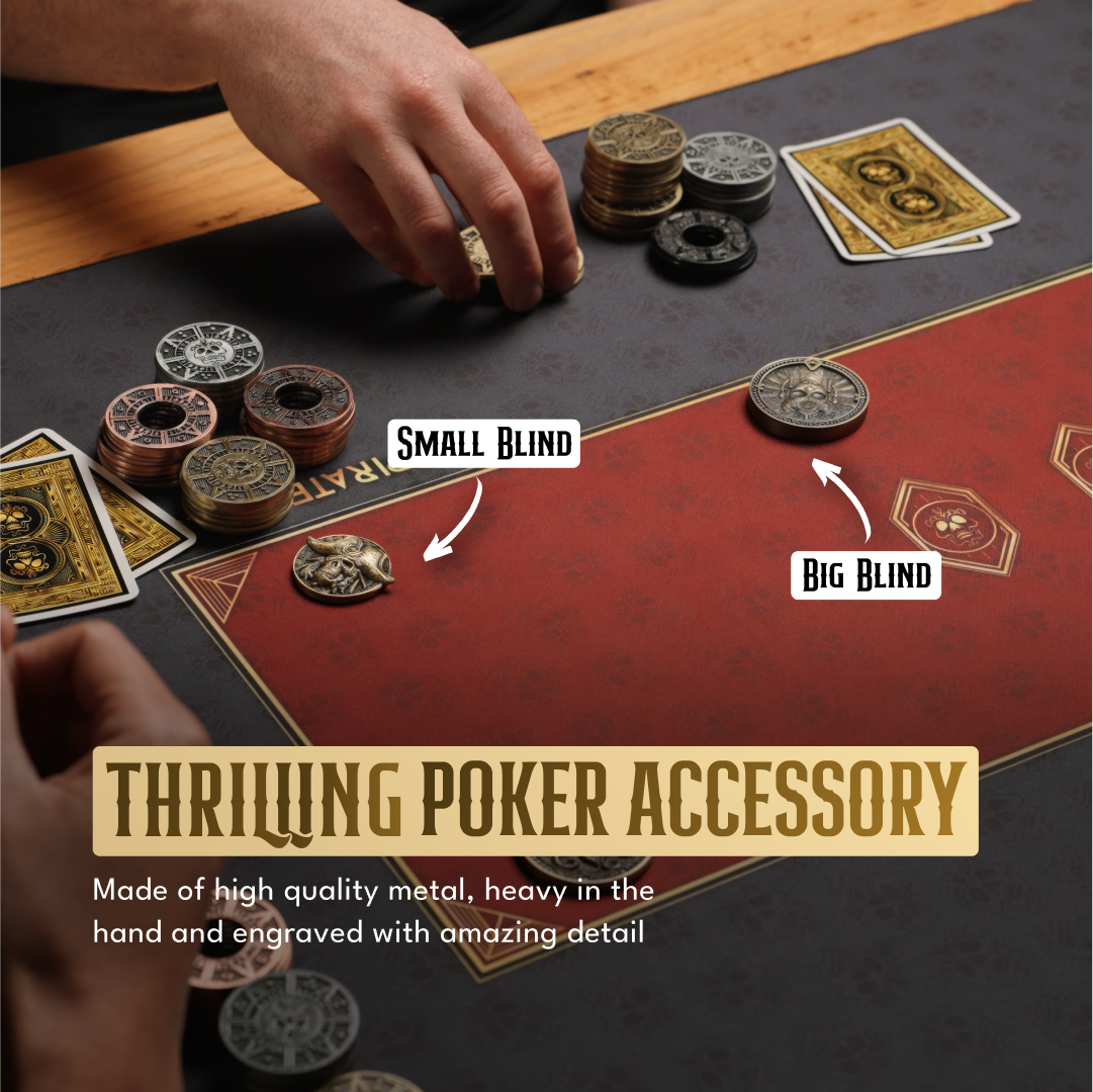 "Double Blind" Pirate Fidget Coin (Big/Small Blind) Poker Accessory