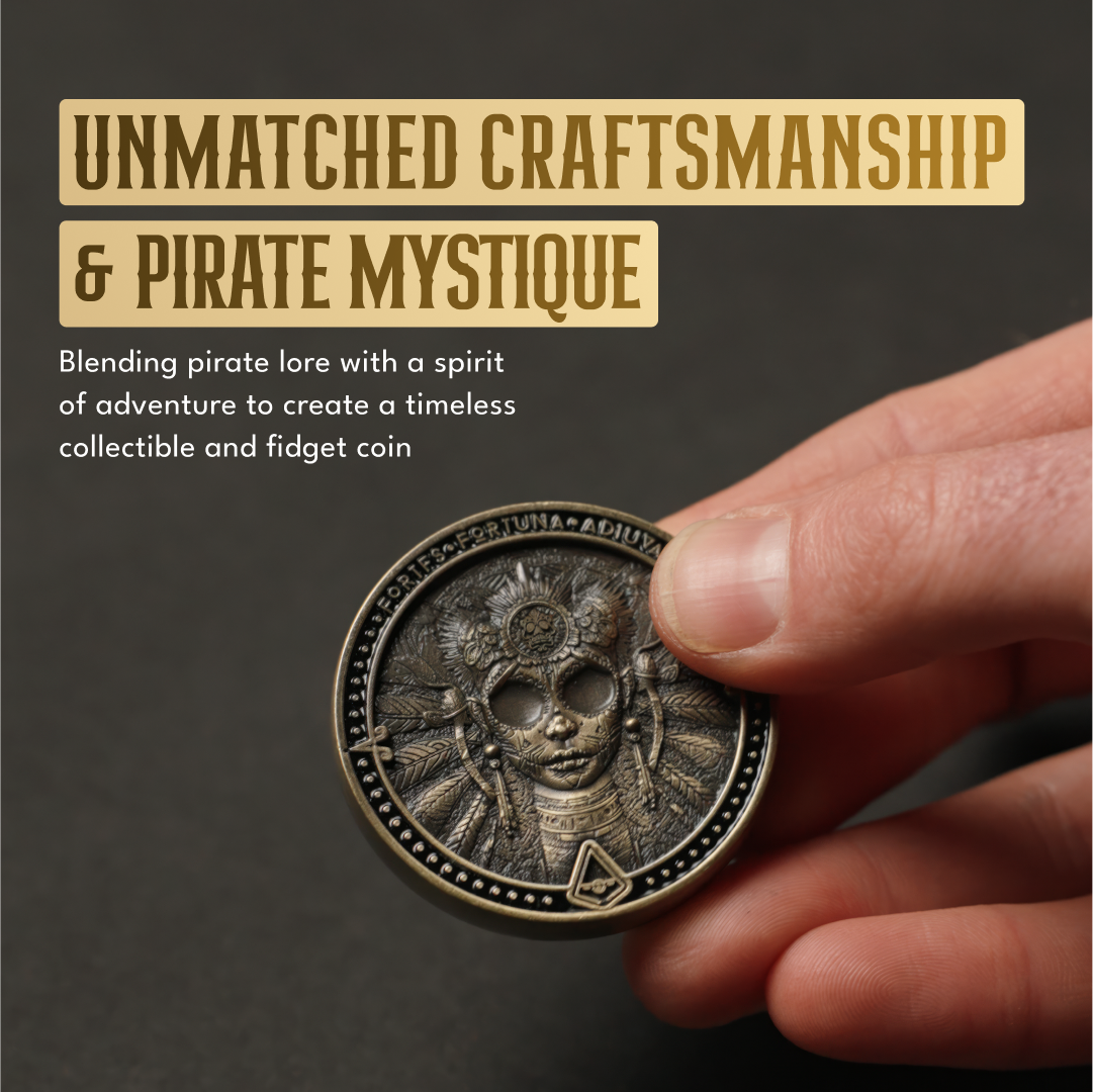 "Double Blind" Pirate Fidget Coin (Big/Small Blind) Poker Accessory