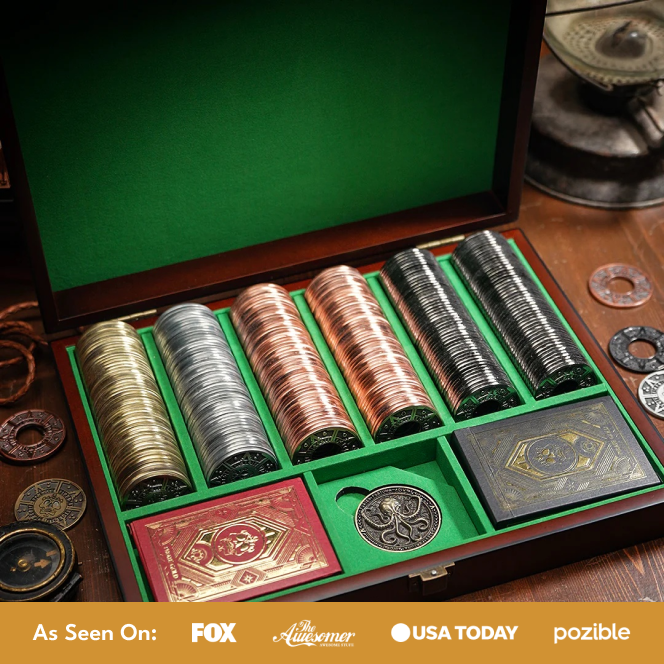 Pirate Gold 300 Chips Metal Luxury Game Counters / Poker Chips