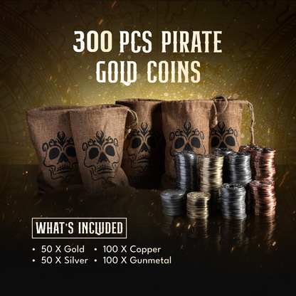 Pirate Gold 300 Chips Metal Luxury Game Counters / Poker Chips